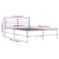Miniatyrbilde 8 av 9: vidaXL Sengeramme brun eik 140x200 cm konstruert tre og metall