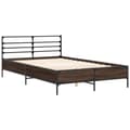 Miniatyrbilde 1 av 9: vidaXL Sengeramme brun eik 140x200 cm konstruert tre og metall