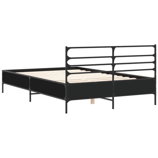 vidaXL Sengeramme svart 120x190 cm konstruert tre og metall