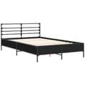 Miniatyrbilde 1 av 9: vidaXL Sengeramme svart 120x190 cm konstruert tre og metall