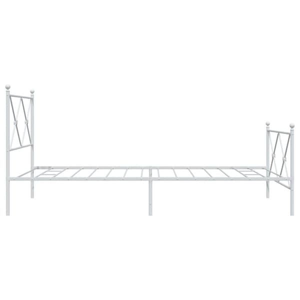 vidaXL Sengeramme i metall med hode- og fotgavl hvit 100x190 cm