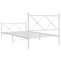 Miniatyrbilde 5 av 8: vidaXL Sengeramme i metall med hode- og fotgavl hvit 100x190 cm