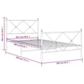 Miniatyrbilde 7 av 8: vidaXL Sengeramme i metall med hode- og fotgavl hvit 100x190 cm