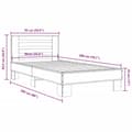 Miniatyrbilde 8 av 9: vidaXL Sengeramme røkt eik 90x200 cm konstruert tre og metall