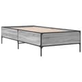 Pikkukuva 1 / 9: vidaXL Sängynrunko harmaa Sonoma 75x190 cm tekninen puu ja metalli