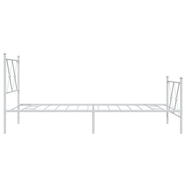 vidaXL Sengeramme i metall med hode- og fotgavl hvit 90x190 cm