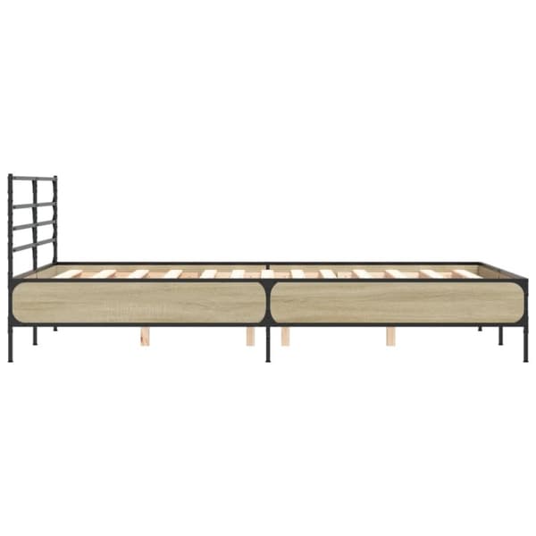 vidaXL Sengeramme sonoma eik 140x190 cm konstruert tre og metall