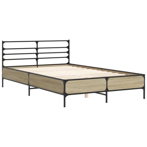 vidaXL Sengeramme sonoma eik 140x190 cm konstruert tre og metall