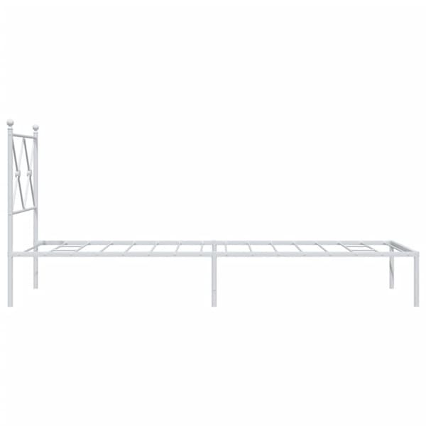 vidaXL Metallinen sängynrunko päädyllä valkoinen 80x200 cm