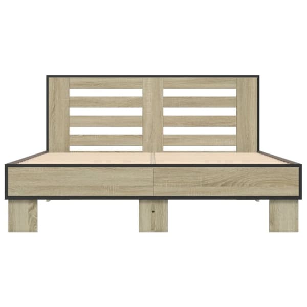 vidaXL Sengeramme sonoma eik 140x200 cm konstruert tre og metall