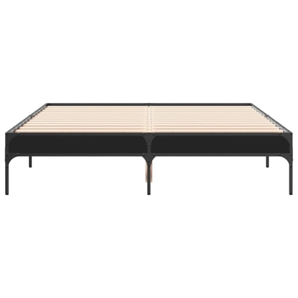 vidaXL Sengeramme svart 135x190 cm konstruert tre og metall