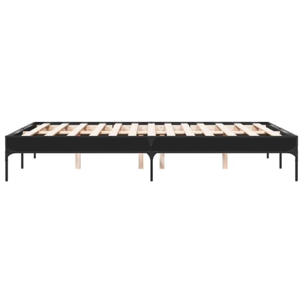 vidaXL Sengeramme svart 135x190 cm konstruert tre og metall
