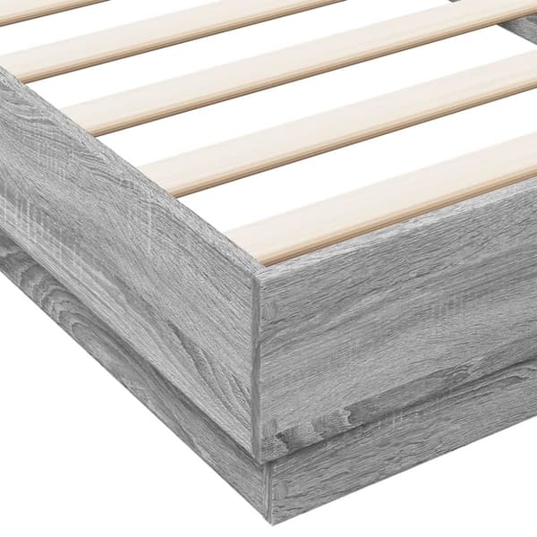 vidaXL Sengeramme grå sonoma 100x200 cm konstruert tre