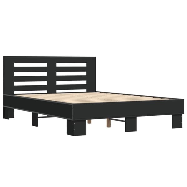 vidaXL Sengeramme svart 135x190 cm konstruert tre og metall