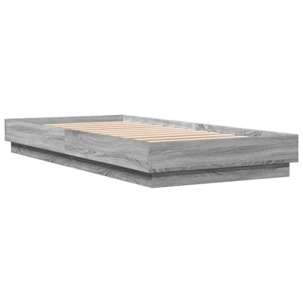 vidaXL Sängynrunko harmaa Sonoma 100x200 cm tekninen puu