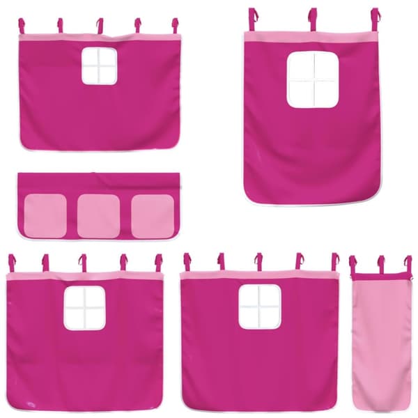 vidaXL Parvisänky verhoilla pinkki 90x190 cm täysi mänty