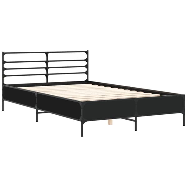 vidaXL sengestel 120x200 cm konstrueret træ og metal sort