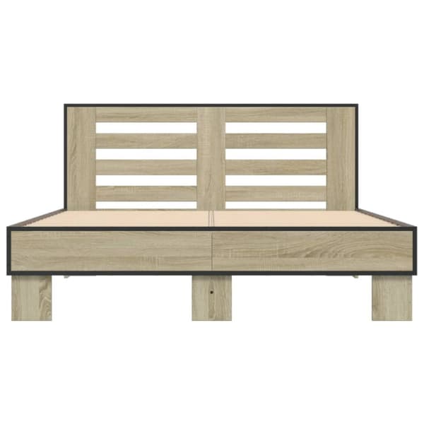 vidaXL sengestel 120x190 cm konstrueret træ og metal sonoma-eg