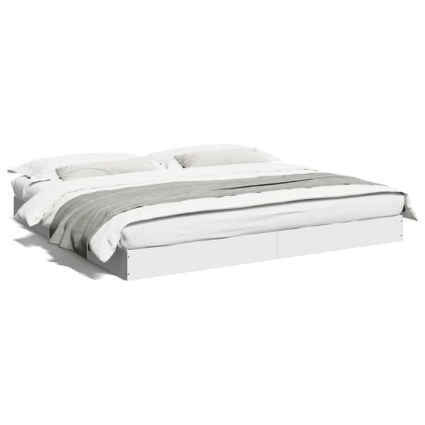 vidaXL sengestel 200x200 cm konstrueret træ hvid