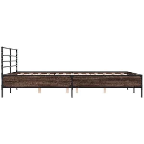 vidaXL Sengeramme røkt eik 160x200 cm konstruert tre og metall