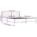 Miniatyrbilde 8 av 9: vidaXL Sengeramme røkt eik 160x200 cm konstruert tre og metall