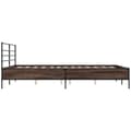 Miniatyrbillede 4 af 9: vidaXL sengestel 160x200cm konstrueret træ og metal røget egetræsfarve
