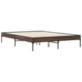 Miniatyrbilde 1 av 9: vidaXL Sengeramme brun eik 135x190 cm konstruert tre og metall