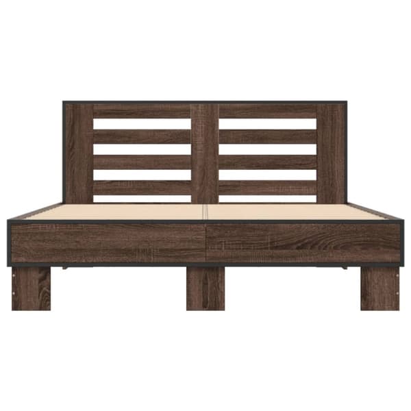 vidaXL Sengeramme brun eik 120x200 cm konstruert tre og metall
