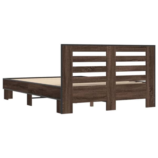 vidaXL Sengeramme brun eik 120x200 cm konstruert tre og metall