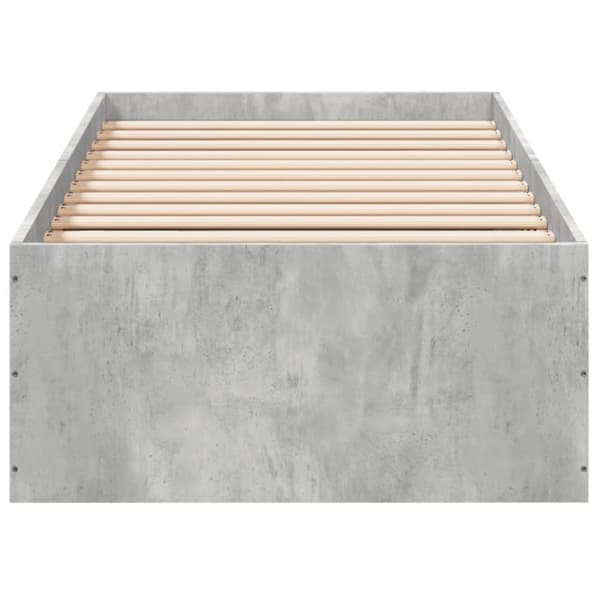 vidaXL Sängynrunko betoninharmaa 90x200 cm tekninen puu