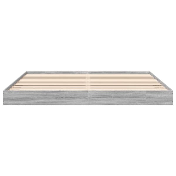 vidaXL sengestel 200x200 cm konstrueret træ grå sonoma-eg