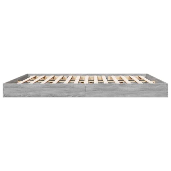 vidaXL sengestel 200x200 cm konstrueret træ grå sonoma-eg