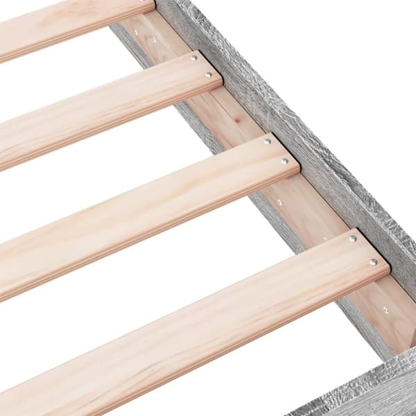 vidaXL sengestel 200x200 cm konstrueret træ grå sonoma-eg