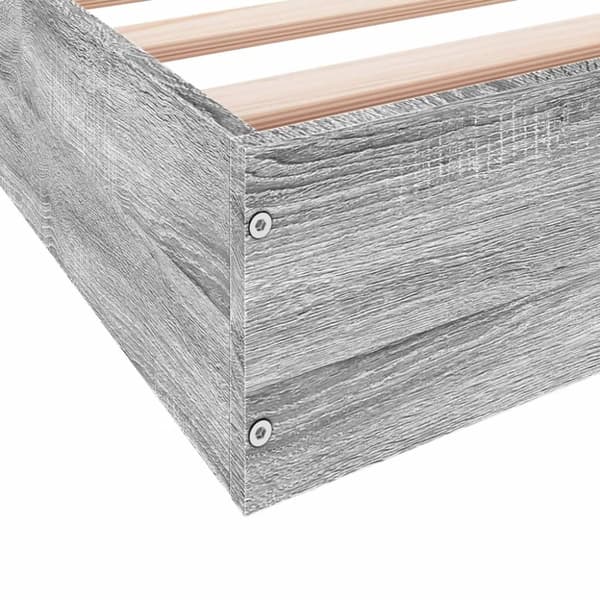 vidaXL sengestel 200x200 cm konstrueret træ grå sonoma-eg