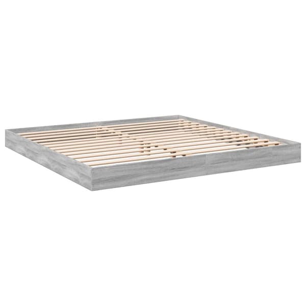 vidaXL sengestel 200x200 cm konstrueret træ grå sonoma-eg