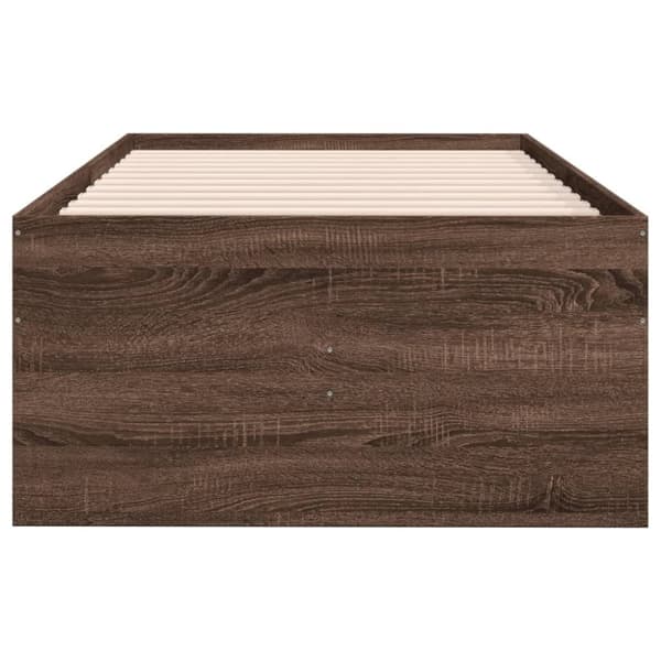 vidaXL Dagseng med skuffer uten Madrass brun eik 90x200 cm