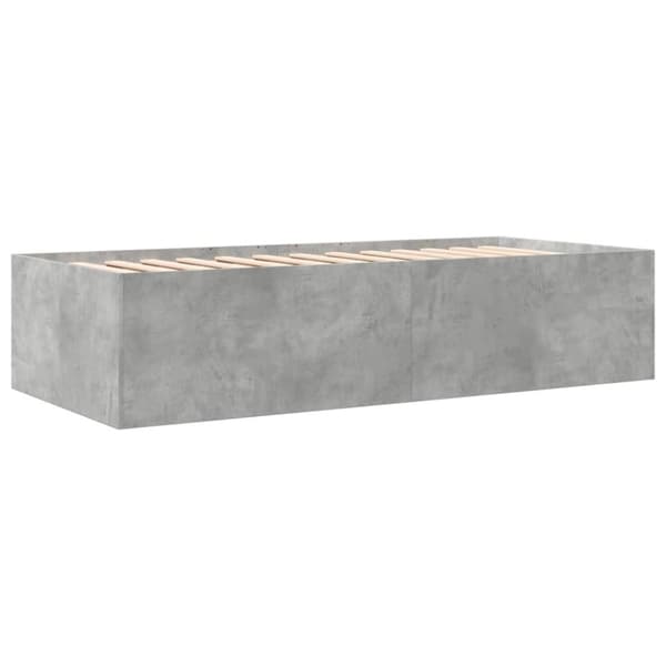vidaXL Dagbädd med lådor utan madrass betonggrå 90x200 cm