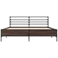 Miniatyrbilde 3 av 9: vidaXL Sengeramme brun eik 160x200 cm konstruert tre og metall