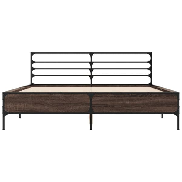 vidaXL Sengeramme brun eik 160x200 cm konstruert tre og metall