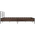 Miniatyrbilde 4 av 9: vidaXL Sengeramme brun eik 160x200 cm konstruert tre og metall