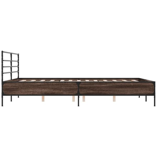 vidaXL Sengeramme brun eik 160x200 cm konstruert tre og metall