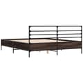 Miniatyrbilde 5 av 9: vidaXL Sengeramme brun eik 160x200 cm konstruert tre og metall