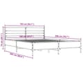 Miniatyrbilde 8 av 9: vidaXL Sengeramme brun eik 160x200 cm konstruert tre og metall