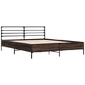 Miniatyrbilde 1 av 9: vidaXL Sengeramme brun eik 160x200 cm konstruert tre og metall
