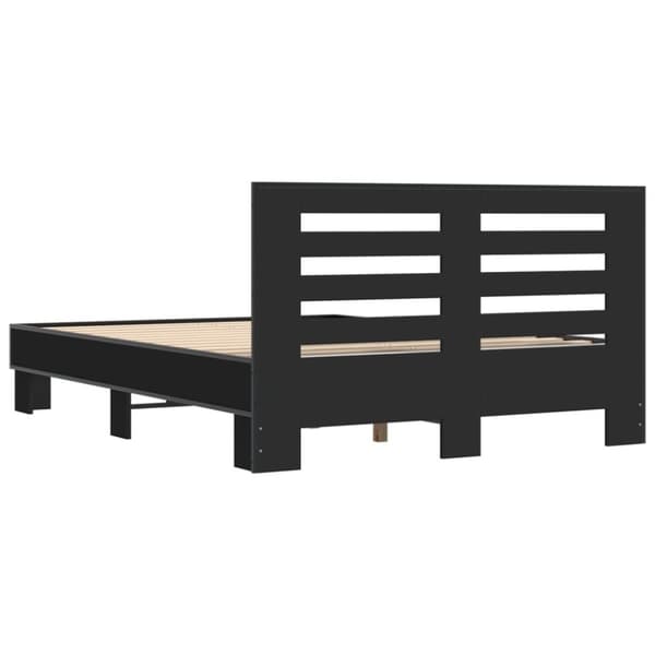 vidaXL sengestel 120x200 cm konstrueret træ og metal sort