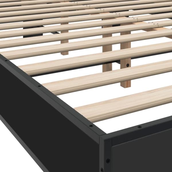 vidaXL sengestel 120x200 cm konstrueret træ og metal sort