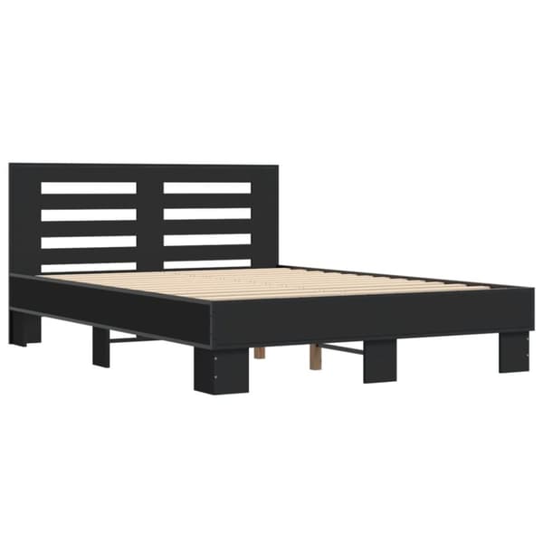 vidaXL sengestel 120x200 cm konstrueret træ og metal sort