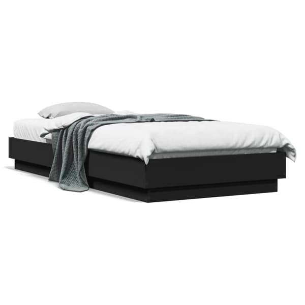 vidaXL Sängynrunko musta 100x200 cm tekninen puu