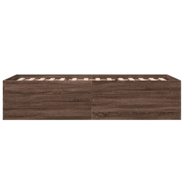 vidaXL Sengeramme brun eik 100x200 cm konstruert tre