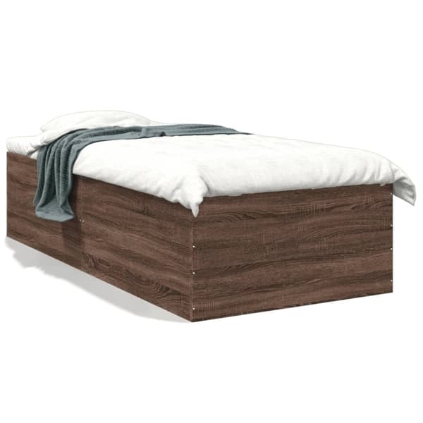 vidaXL Sengeramme brun eik 100x200 cm konstruert tre